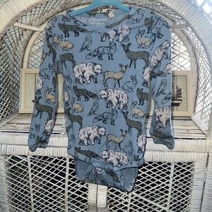 Minymo 12 month bamboo animal print onesie